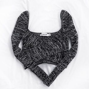 Self-Portrait Monochrome Crossover Knit Top